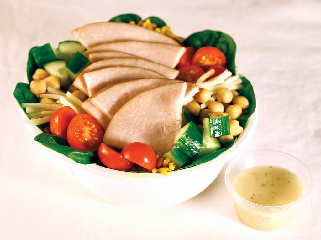 Mediterranean Turkey Salad Bowl with Lemon-Herb Dressing