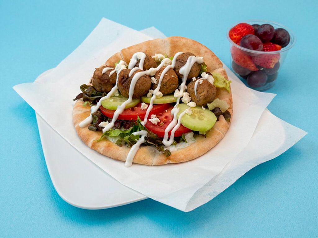 Mediterranean Turkey Meatball Pita