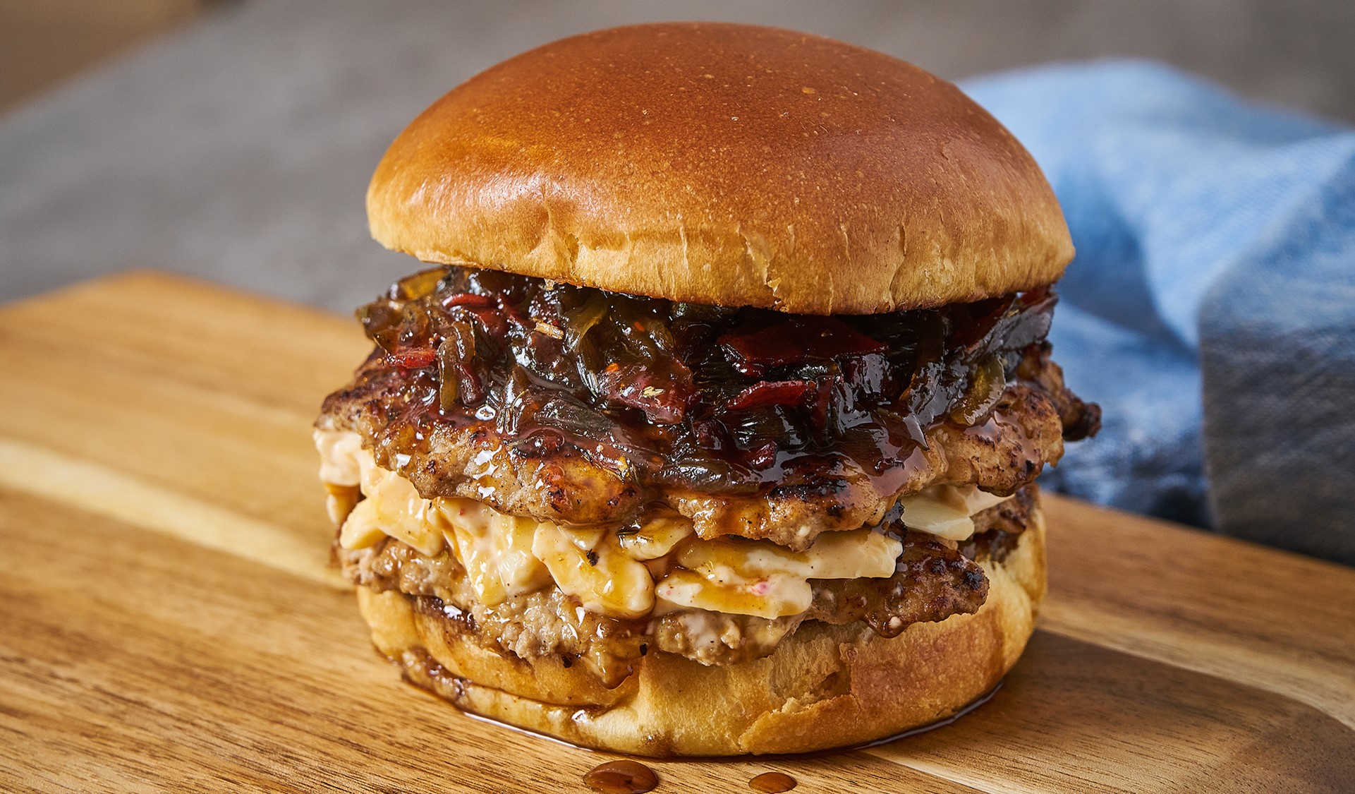Pimento & Turkey Bacon Jam Smashburger