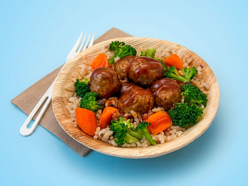 Teriyaki Turkey Meatball Rice Bowl