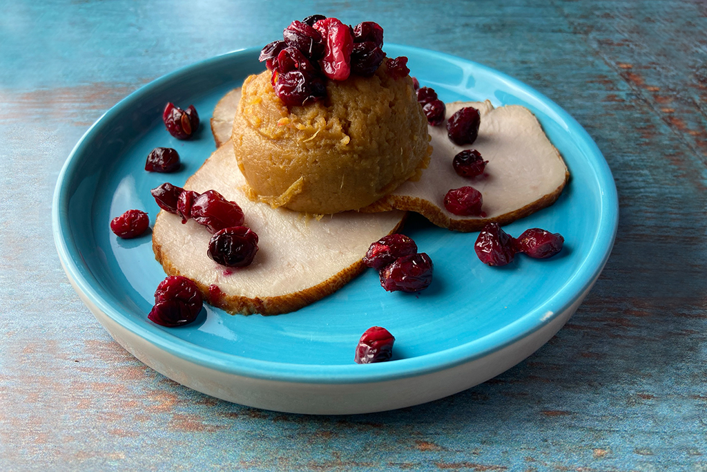 Sliced Turkey with Roasted Cran-Sweet Potatoes